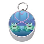 valentines day frog lovers Silver Compass (Mini)