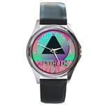 Vaporwave Aesthetic Round Metal Watch