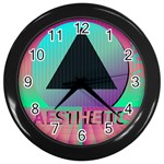 Vaporwave Aesthetic Wall Clock (Black)