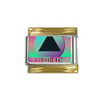 Vaporwave Aesthetic Gold Trim Italian Charm (9mm)