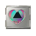 Vaporwave Aesthetic Mega Link Heart Italian Charm (18mm)