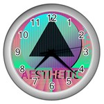 Vaporwave Aesthetic Wall Clock (Silver)