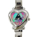 Vaporwave Aesthetic Heart Italian Charm Watch