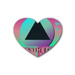 Vaporwave Aesthetic Rubber Heart Coaster (4 pack)