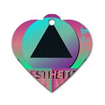 Vaporwave Aesthetic Dog Tag Heart (Two Sides)