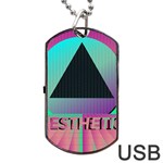 Vaporwave Aesthetic Dog Tag USB Flash (One Side)