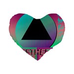 Vaporwave Aesthetic Standard 16  Premium Heart Shape Cushion 