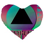 Vaporwave Aesthetic Large 19  Premium Heart Shape Cushion