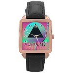 Vaporwave Aesthetic Rose Gold Leather Watch 