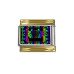 Rainbow Medusa  Gold Trim Italian Charm (9mm)