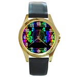 Rainbow Medusa  Round Gold Metal Watch