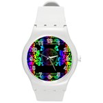 Rainbow Medusa  Round Plastic Sport Watch (M)