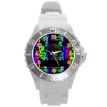 Rainbow Medusa  Round Plastic Sport Watch (L)