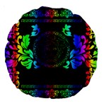 Rainbow Medusa  Large 18  Premium Round Cushion 