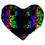 Rainbow Medusa  Large 19  Premium Heart Shape Cushion