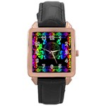 Rainbow Medusa  Rose Gold Leather Watch 