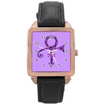 Prince Symbol Rose Gold Leather Watch 