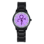 Prince Symbol Stainless Steel Round Watch