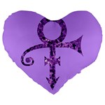 Prince Symbol Large 19  Premium Flano Heart Shape Cushion