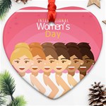 international Womens Day Heart Ornament (Two Sides)