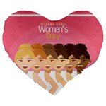 international Womens Day Large 19  Premium Heart Shape Cushion