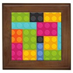 pink Building Blocks Framed Tile