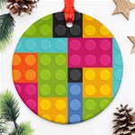 pink Building Blocks Ornament (Round)