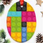 pink Building Blocks Ornament (Oval)