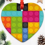 pink Building Blocks Ornament (Heart)