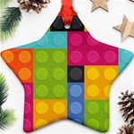 pink Building Blocks Ornament (Star)