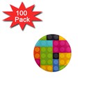 pink Building Blocks 1  Mini Magnet (100 pack) 