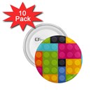 pink Building Blocks 1.75  Button (10 pack) 