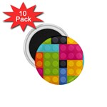 pink Building Blocks 1.75  Magnet (10 pack) 