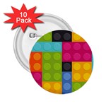 pink Building Blocks 2.25  Button (10 pack)