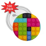 pink Building Blocks 2.25  Button (100 pack)