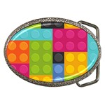 pink Building Blocks Belt Buckle