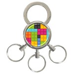 pink Building Blocks 3-Ring Key Chain