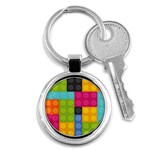 pink Building Blocks Key Chain (Round)