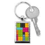 pink Building Blocks Key Chain (Rectangle)