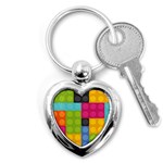 pink Building Blocks Key Chain (Heart)