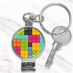 pink Building Blocks Nail Clippers Key Chain