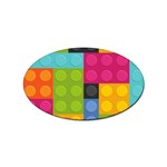 pink Building Blocks Sticker (Oval)