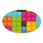 pink Building Blocks Magnet (Oval)