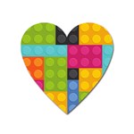 pink Building Blocks Magnet (Heart)