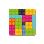 pink Building Blocks Magnet (Square)