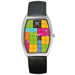 pink Building Blocks Barrel Style Metal Watch