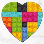 pink Building Blocks Jigsaw Puzzle (Heart)