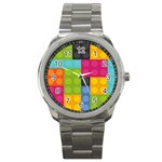 pink Building Blocks Sport Metal Watch