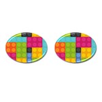 pink Building Blocks Cufflinks (Oval)