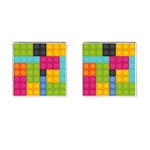 pink Building Blocks Cufflinks (Square)